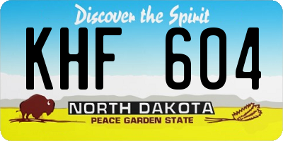 ND license plate KHF604