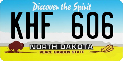 ND license plate KHF606