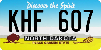 ND license plate KHF607