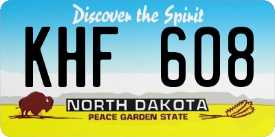 ND license plate KHF608