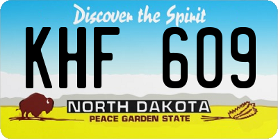 ND license plate KHF609