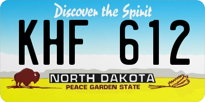 ND license plate KHF612