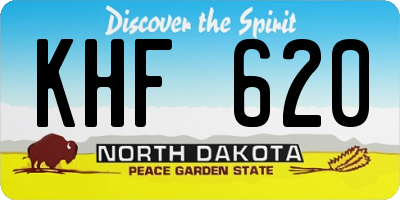 ND license plate KHF620