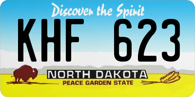 ND license plate KHF623