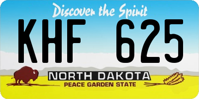 ND license plate KHF625