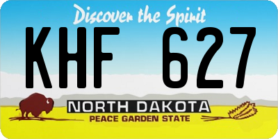 ND license plate KHF627
