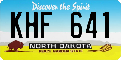 ND license plate KHF641