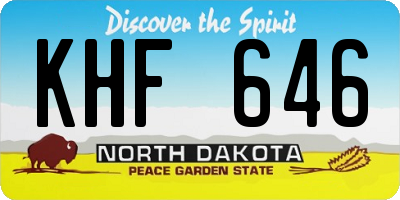 ND license plate KHF646