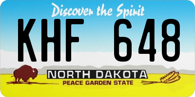 ND license plate KHF648