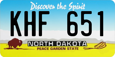 ND license plate KHF651