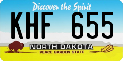 ND license plate KHF655