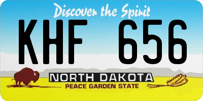 ND license plate KHF656