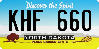 ND license plate KHF660