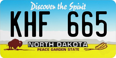 ND license plate KHF665