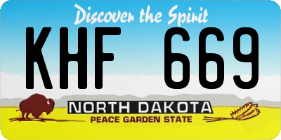 ND license plate KHF669