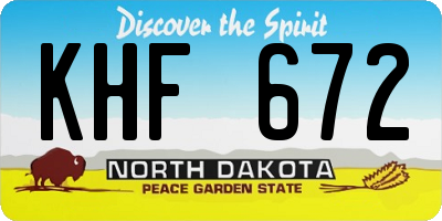 ND license plate KHF672