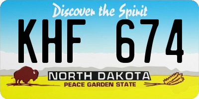ND license plate KHF674