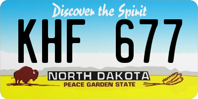 ND license plate KHF677