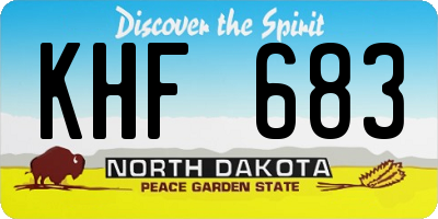 ND license plate KHF683