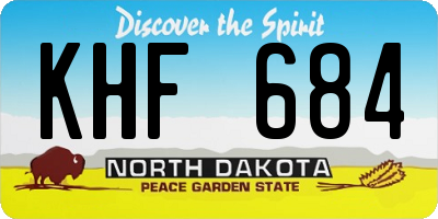 ND license plate KHF684