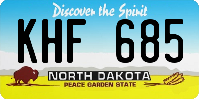 ND license plate KHF685