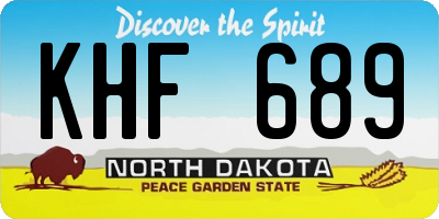 ND license plate KHF689
