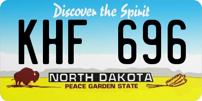 ND license plate KHF696