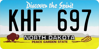ND license plate KHF697