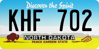 ND license plate KHF702