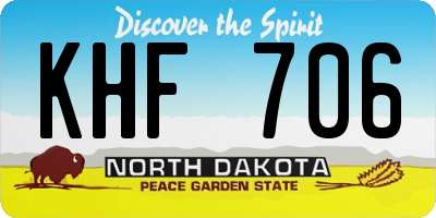 ND license plate KHF706