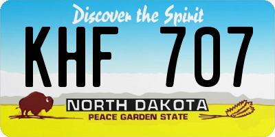 ND license plate KHF707