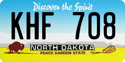 ND license plate KHF708
