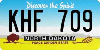 ND license plate KHF709