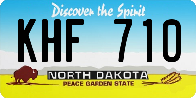 ND license plate KHF710