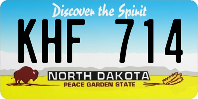 ND license plate KHF714