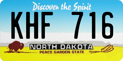 ND license plate KHF716