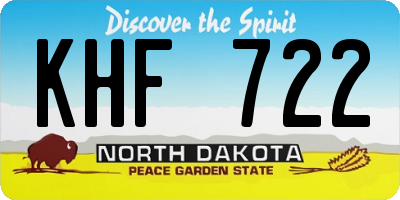 ND license plate KHF722