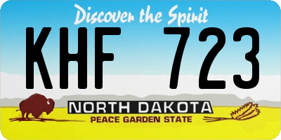 ND license plate KHF723