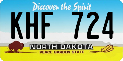 ND license plate KHF724