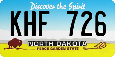 ND license plate KHF726