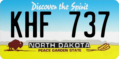 ND license plate KHF737