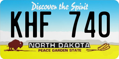 ND license plate KHF740