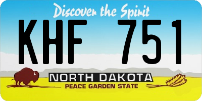 ND license plate KHF751