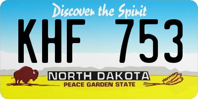 ND license plate KHF753