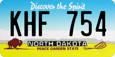 ND license plate KHF754