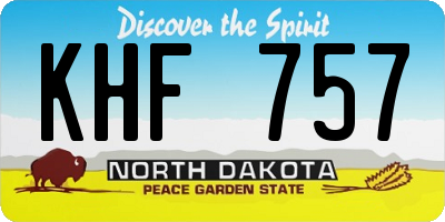 ND license plate KHF757