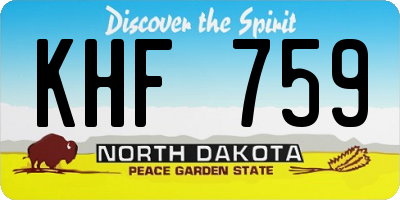 ND license plate KHF759