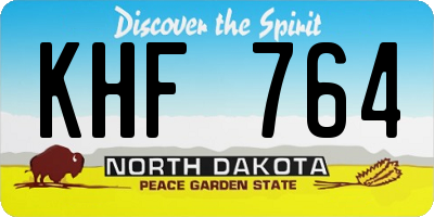 ND license plate KHF764