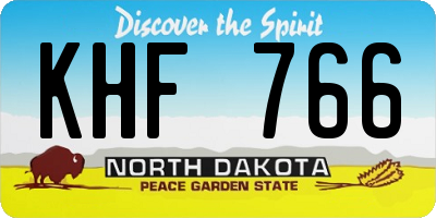 ND license plate KHF766