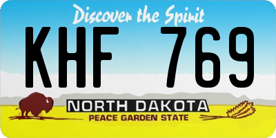 ND license plate KHF769
